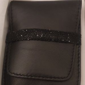Rare, Swarovski, manicure set, in box, brand new, black leather